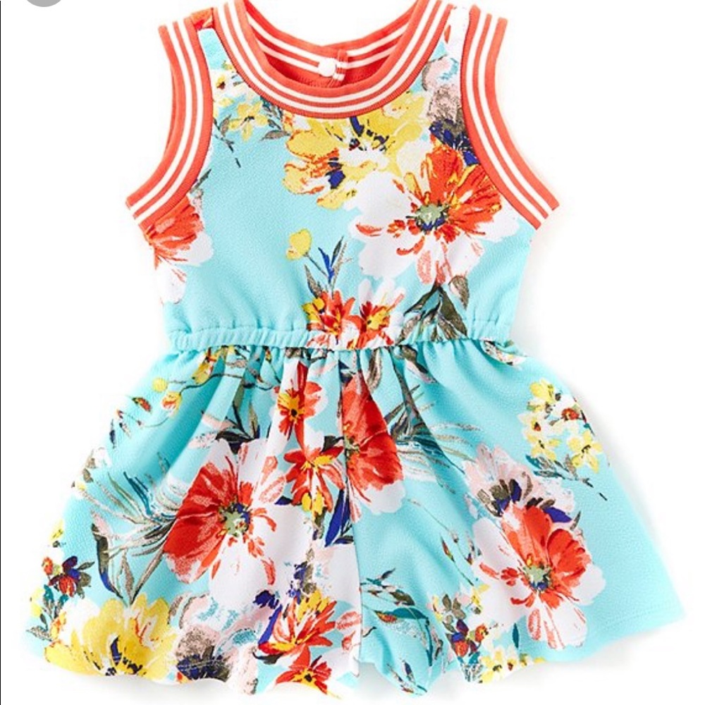NWT Bonnie Jean Open Back Floral Romper